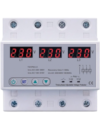 Voltage and Current Protection Device 3 pole High Load 380V 63A